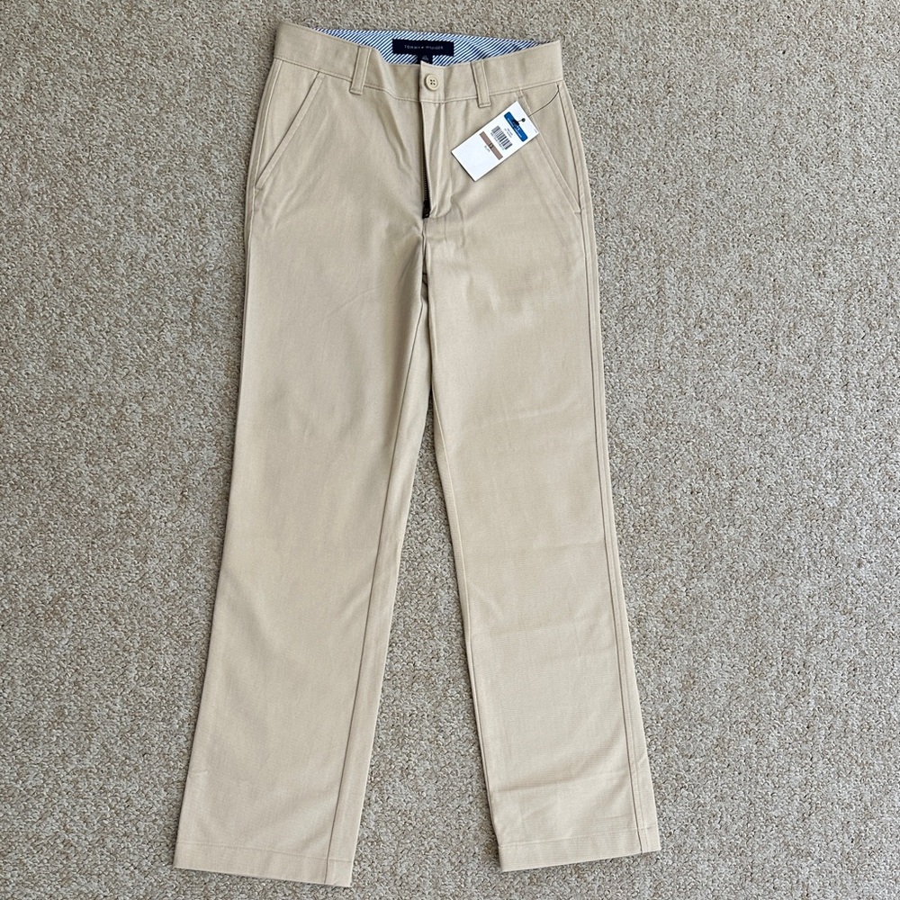 Tommy Hilfiger Flat Front Twill Cotton Pant, Size 12 Slim
